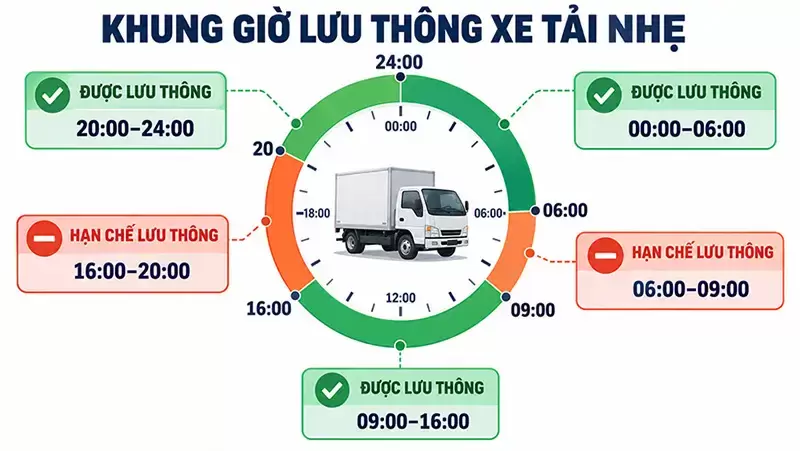 Xe tải 1 tấn được chạy nội thành TP.HCM vào giờ nào?